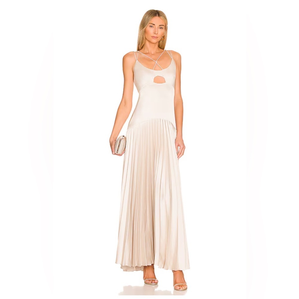 L'academie Caris Maxi Dress In Nude Size S